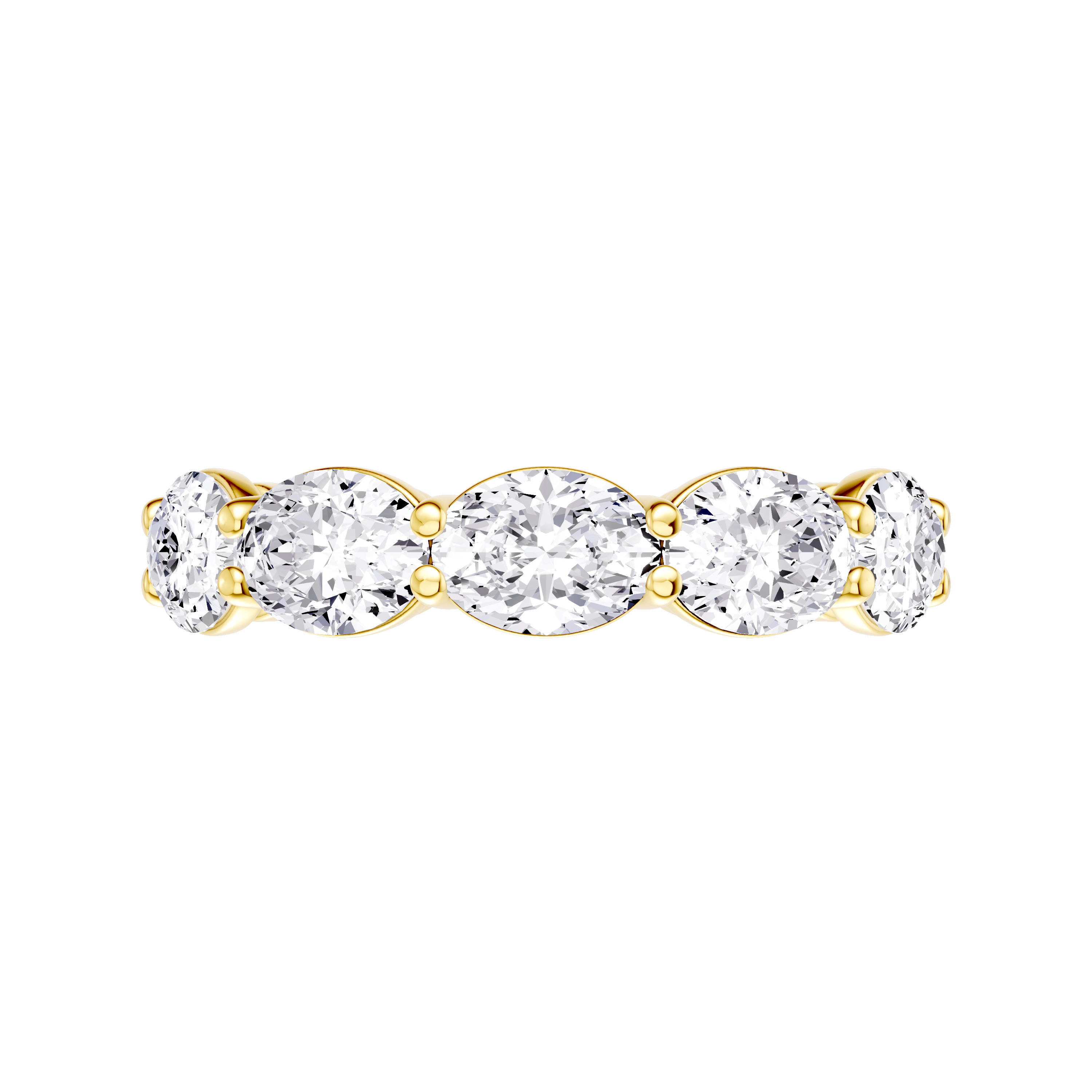 18K Yellow Gold East-West Oval 5-Stone Lab Diamond Band (2.50 ct. tw.)